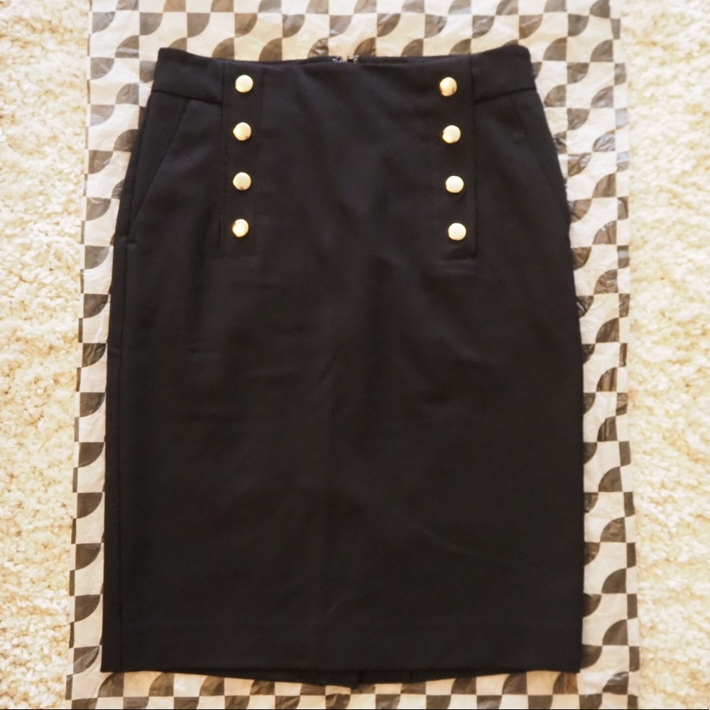 Petite Seasonless Stretch Seamed Pencil Skirt